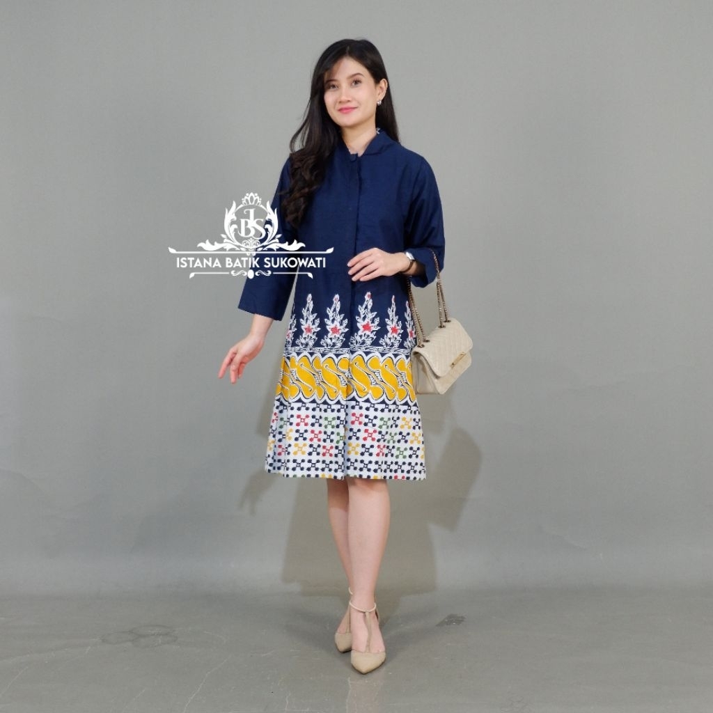 Batik Sukowati - [BISA COD] Tunik Batik Wanita Modern | Batik Tunik Modern | Baju Tunik Batik Wanita