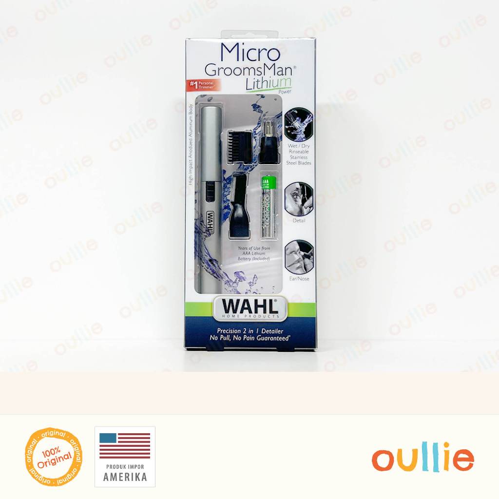 Wahl Micro GroomsMan Lithium Men's Personal Ear, Nose & Brow Trimmer