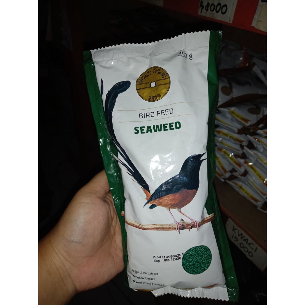 Gold Coin Murai hijau Rumput Laut 250g