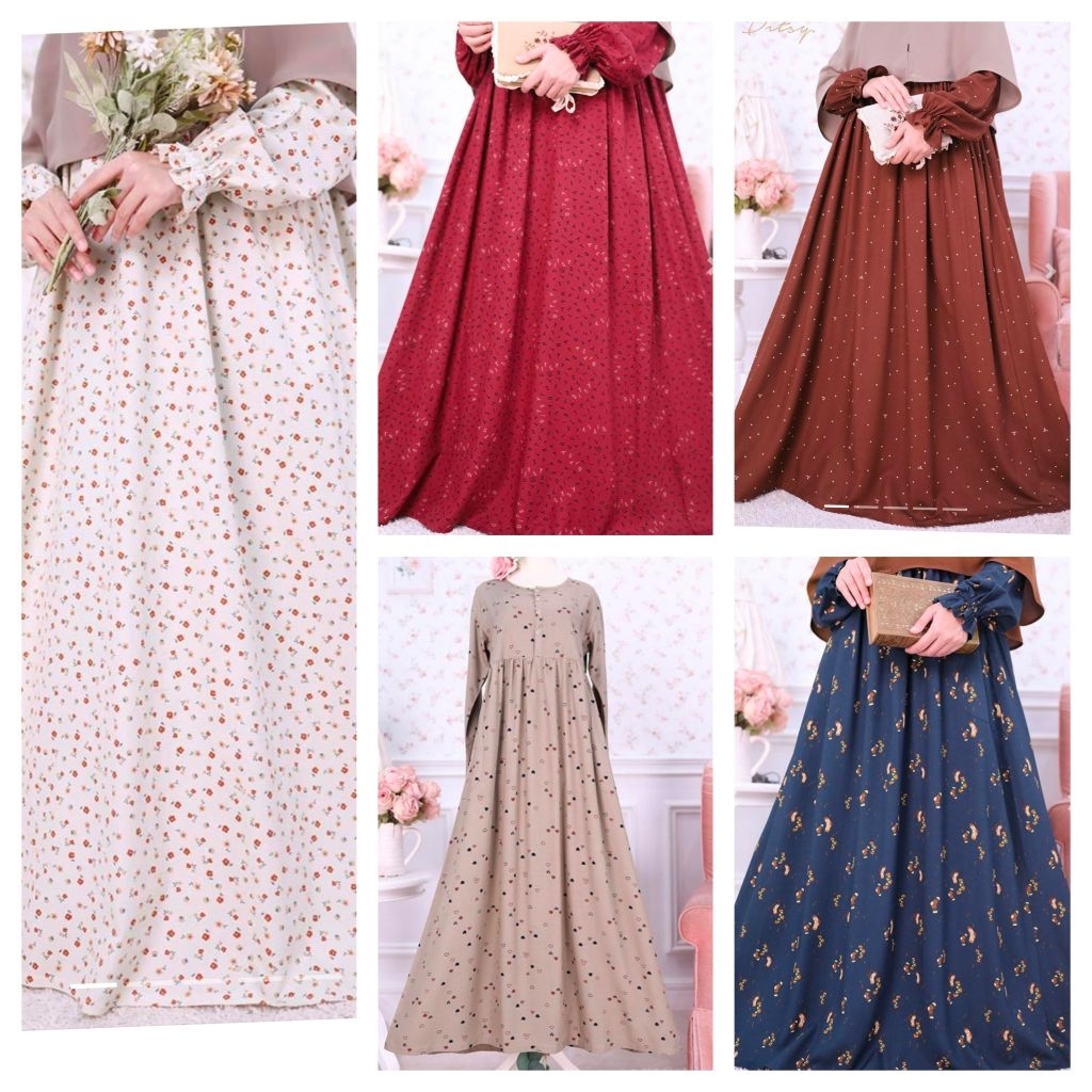 DITSY JUNI 2025 BY DITSY OFFICIAL (DITSY FONT MAROON KANNY BURNT MAROON SOCK PRUSSIAN BLUE CICELLE I