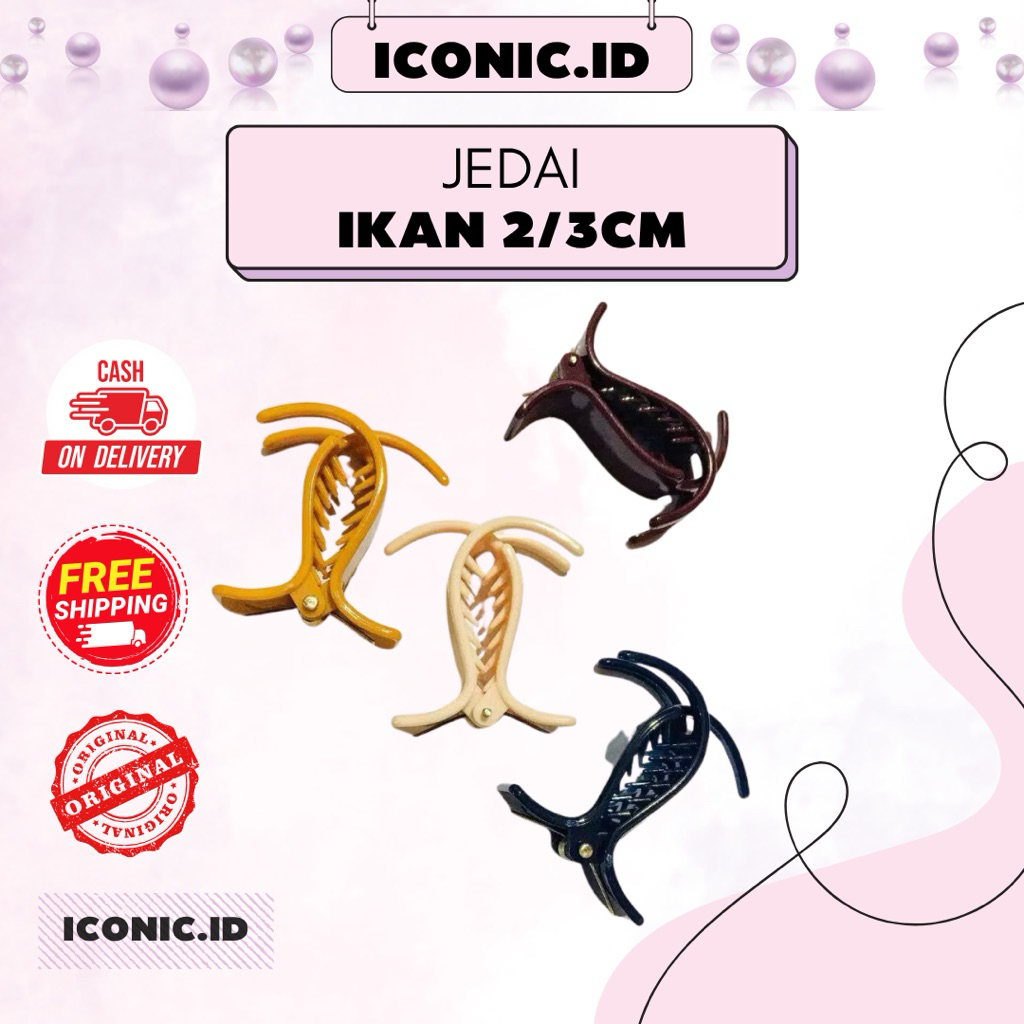 Iconic.id-Jedai Ikan / Jedai Ikan 2 cm / Jedai Salon Ikan / Jepit Ikan / Jepit Salon