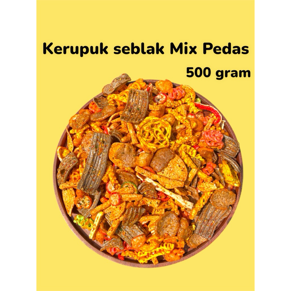 

KERUPUK SEBLAK MIX PEDAS GURIH 500 Gram
