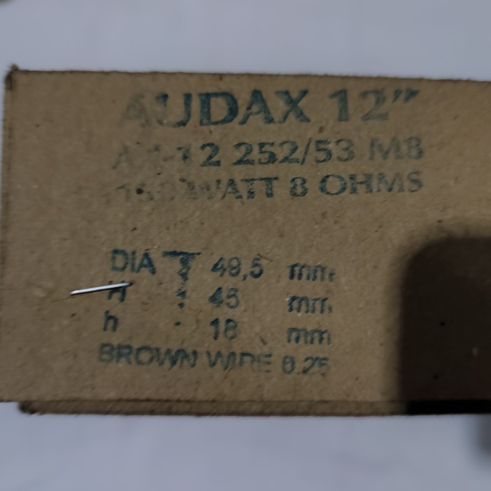 Spool Spull Spul Speaker Speaker Sound System AUDAX 12" 12 Inch AX - 12 252/53 M8 150 Watt