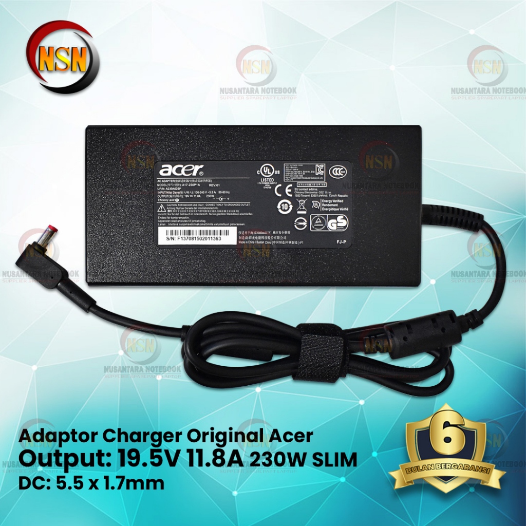 ADAPTOR ORI ACER ADP-230KB 19.5V 11.8A 230W DC 5.5x1.7