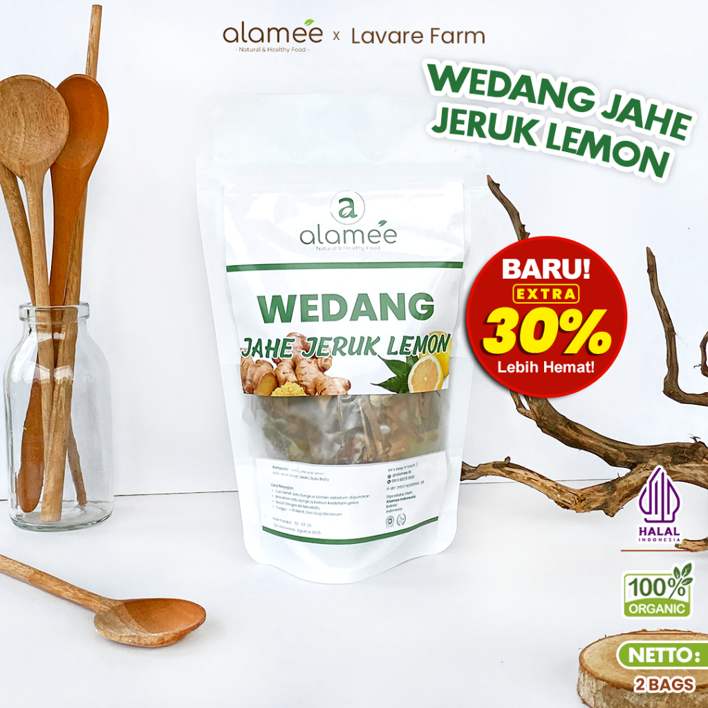 

ALAMEE Wedang Jahe Jeruk Lemon Rempah Minuman Herbal Alami Langsung Seduh Lengkap BUMA