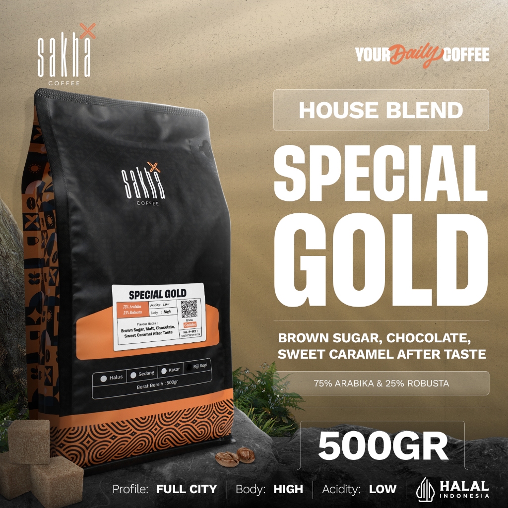 

Kopi Special Gold Espresso House Blend Coffee Beans Coffe 500 Gram