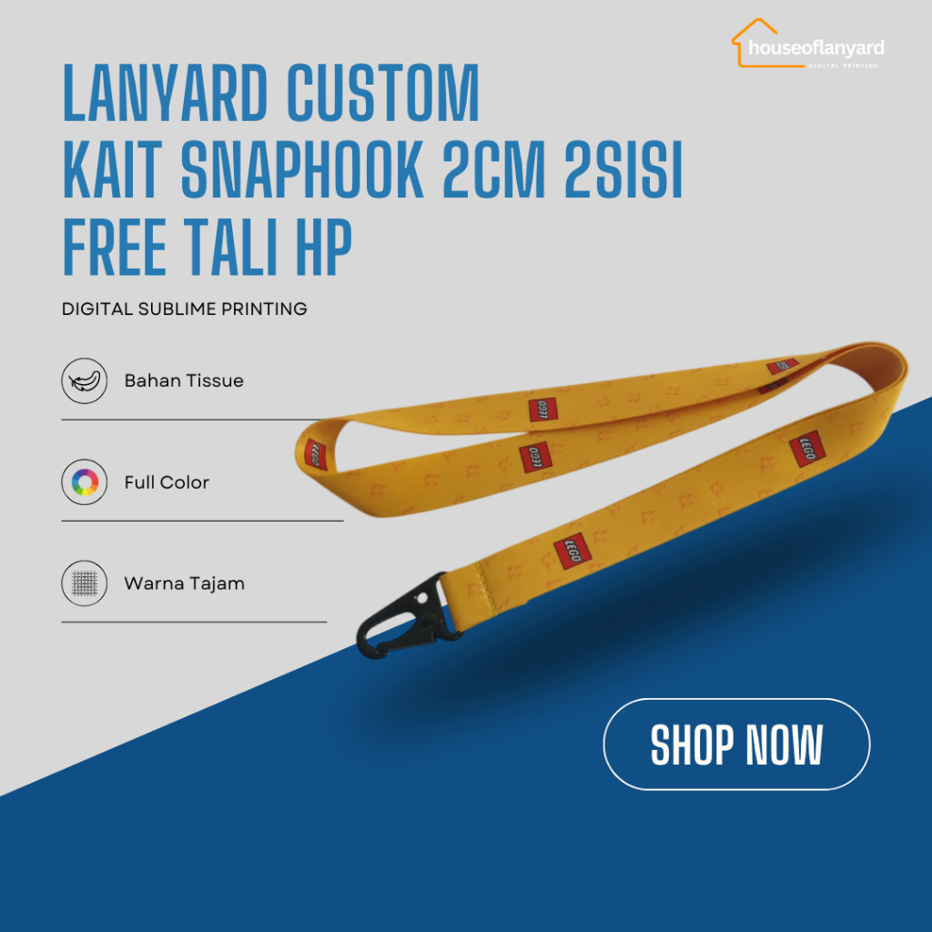 

Cetak Lanyard SATUAN FREE TALI HP Kait Snaphook 2cm Bahan Tissue Full Printing