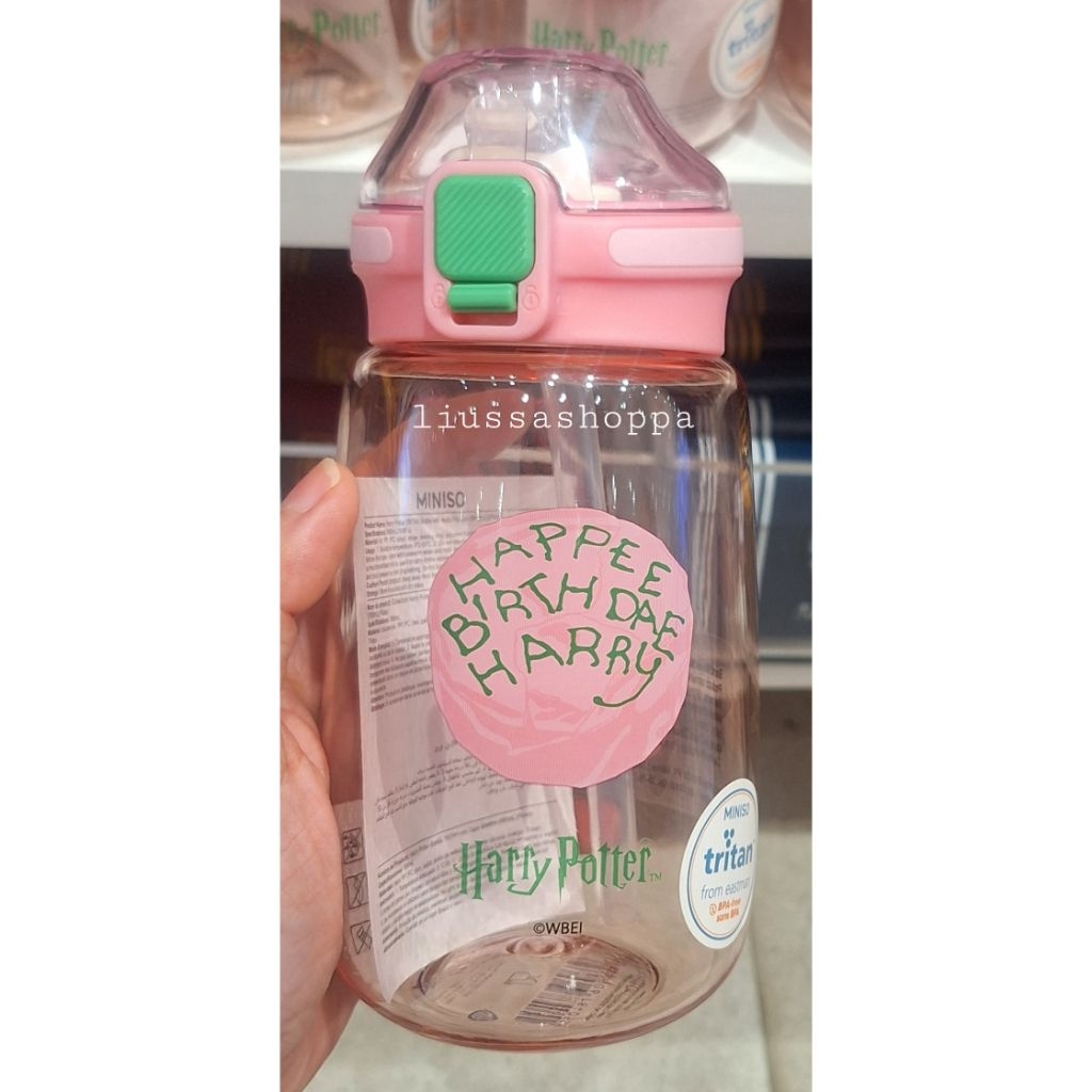 Botol Miniso - Harry Potter Tritan Bottle with Auto Flip Lid (580ml)