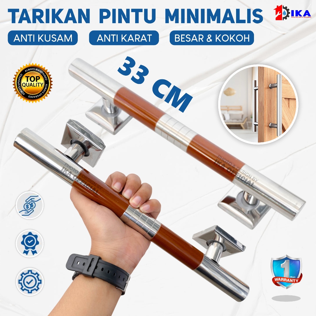 handle pintu motif kayu tarikan pintu minimalis coklat / Pull Handle Gagang Tarikan Pintu Rumah Kayu