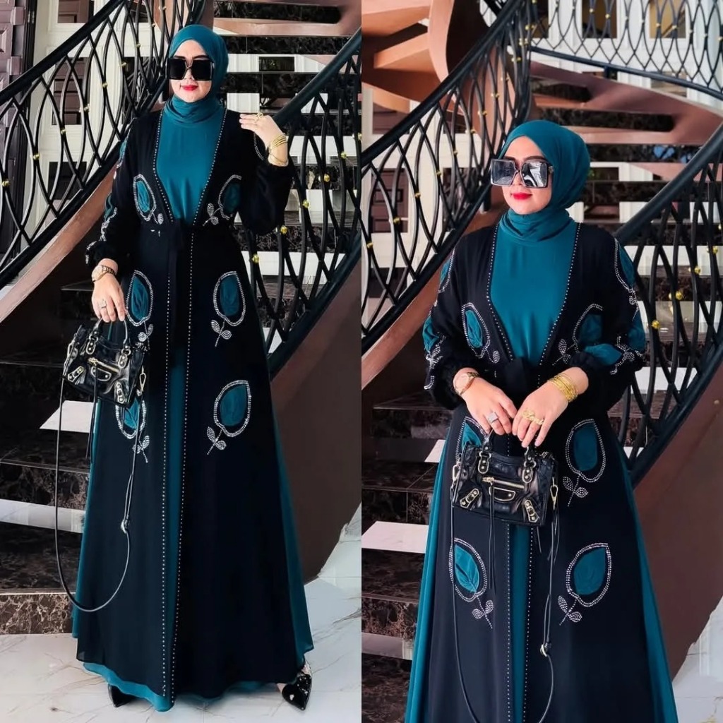 ZAHIRA DRESS Gamis Wanita Elegan Bordir Modern Syari Fashion Muslim Terbaru