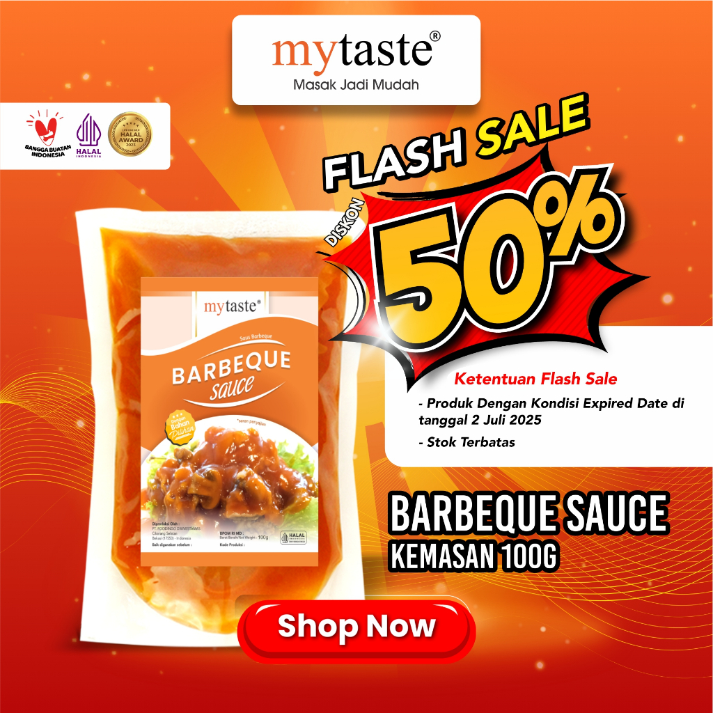

MYTASTE BARBEQUE SAUCE 100G FLASH SALE DISKON 50 %NEAR EXPIRED DATE