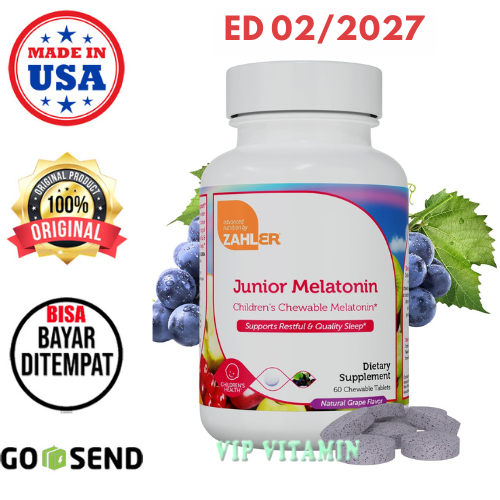 Zahler Junior Melatonin, Children’s Chewable Melatonin | Melatonin untuk Anak | Insomnia Sulit Tidur