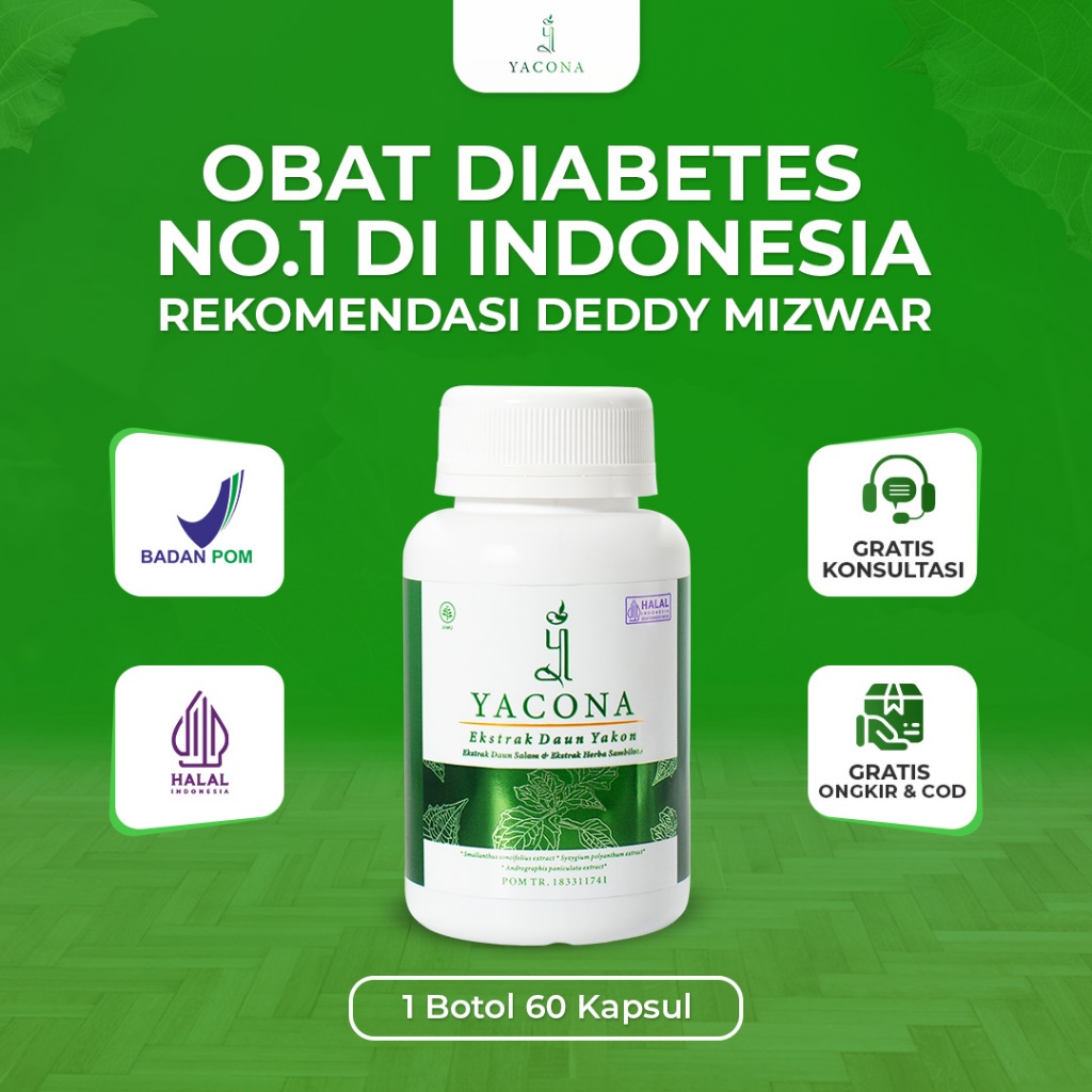 Yacona Kapsul Diabetes Herbal Alami Obat Gula Darah Tinggi isi 60 Kapsul
