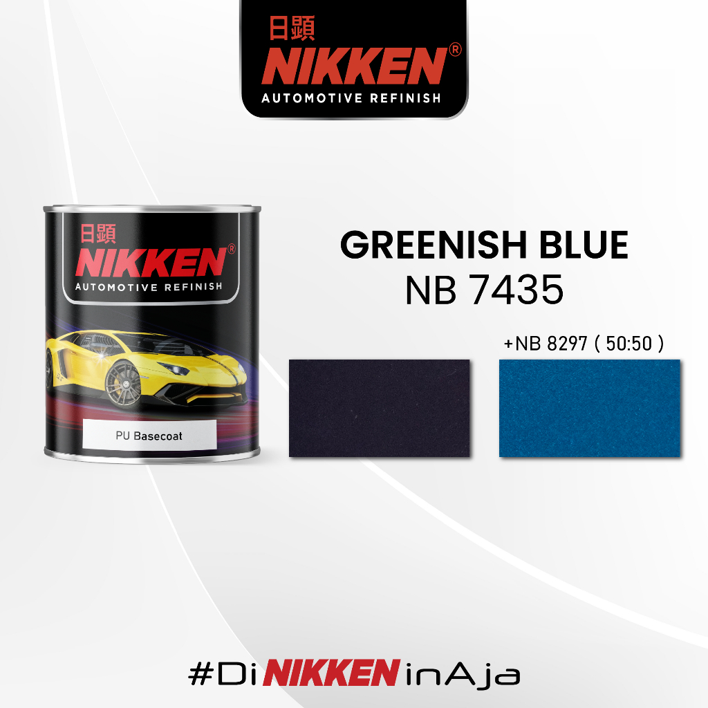 NIKKEN NB 7435 - Warna Solid - Cat PU Basecoat Motor Mobil - Greenish Blue