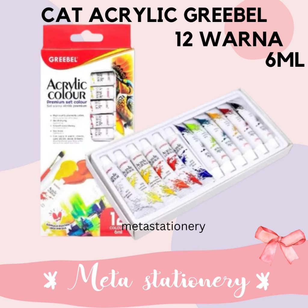 

Acrylic Colour / Cat Lukis / Cat Acrylic Greebel 12 Warna
