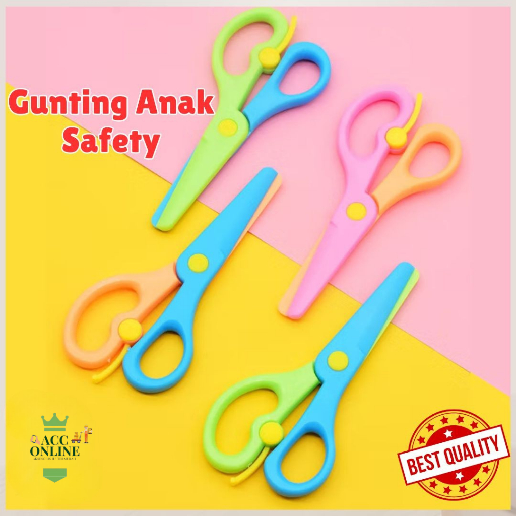 

Gunting kertas anak Tk / Gunting warna warni gunting anak serbaguna memotong kertas / perlengkapan menggunting sekolah