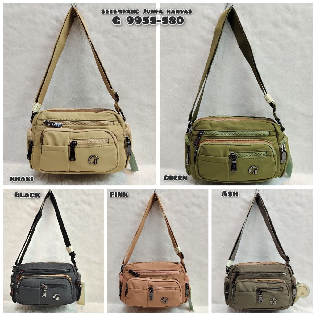NEW ARRIVAL  TAS SELEMPANG WANITA JUNFA TERBARU 9955-580 BAHAN KANVAS HALUS