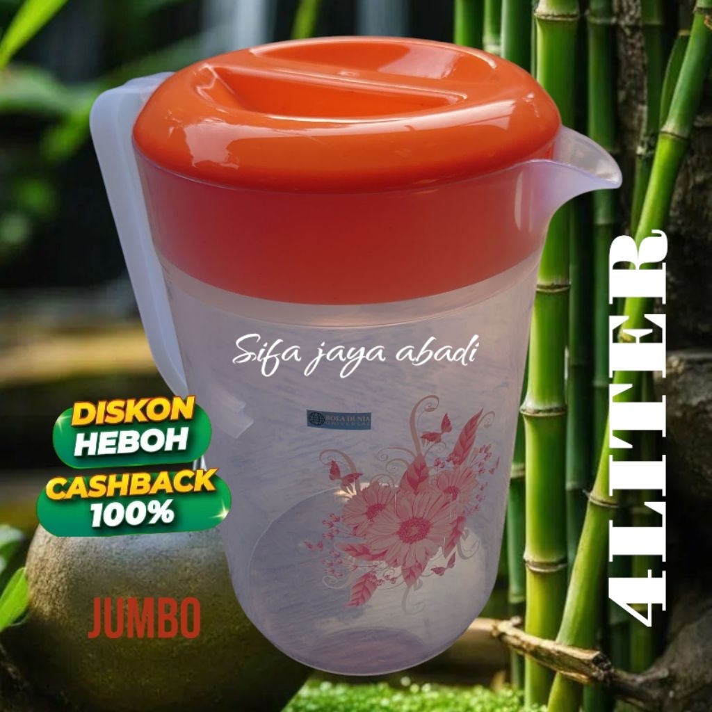 TEKO JUMBO 4LITER MURAH TEKO AIR MINUM BESAR 4000ML/TEKO PLASTIK MURAH/TEKO AIR MINUM BERKUALITAS