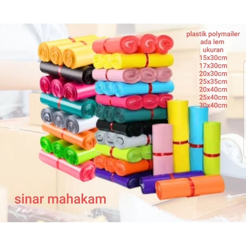 

plastik polymailer warna plastik packing permanent harga per 50pcs untuk packingan baju