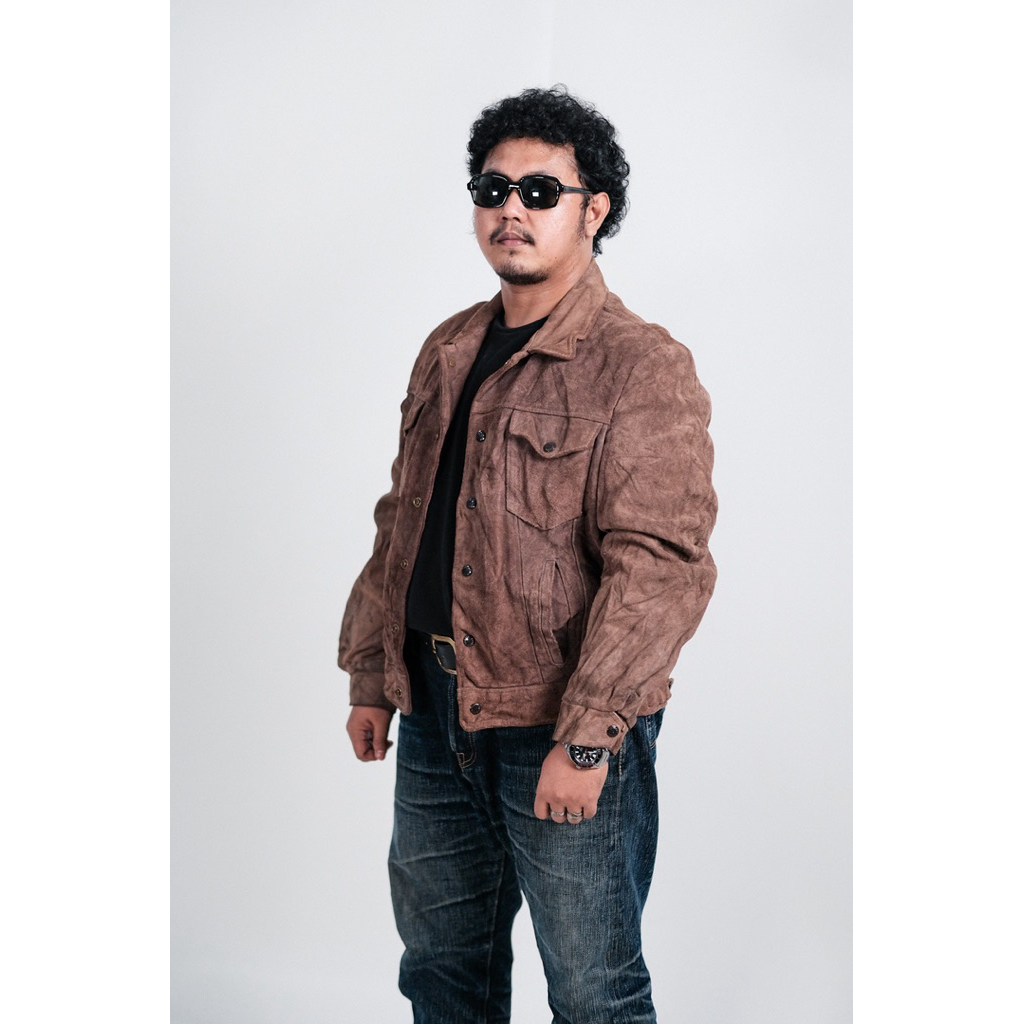 Schott Perfecto 318 Suede Vintage Jacket Made In USA