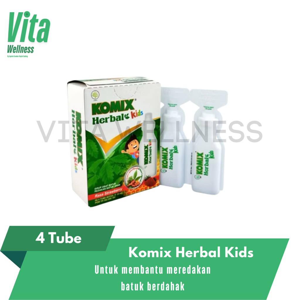 Komix Herbal Original Kids 4 Tube - Mengurangi Batuk Berdahak Pada Anak