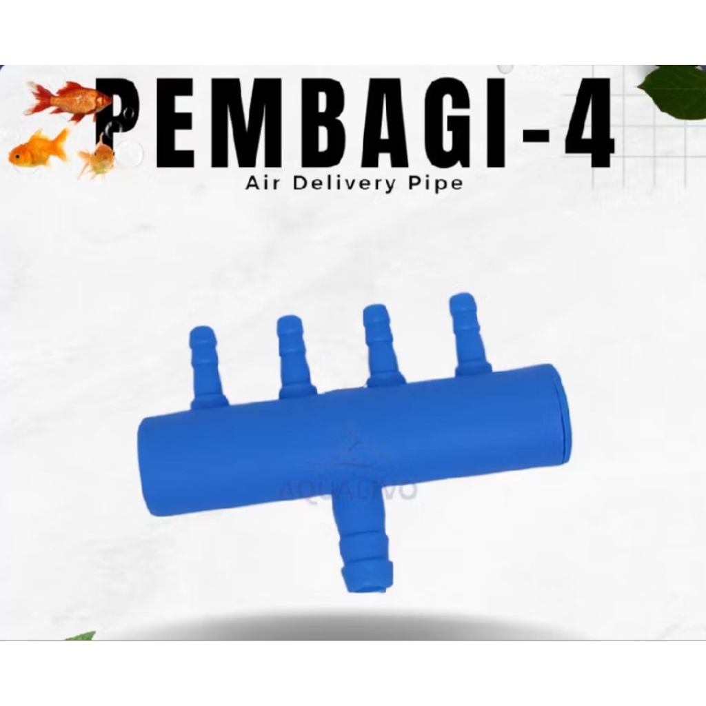 Pipa Pembagi Aerator 4 Lubang Cabang Udara 4 Output Air Splitter