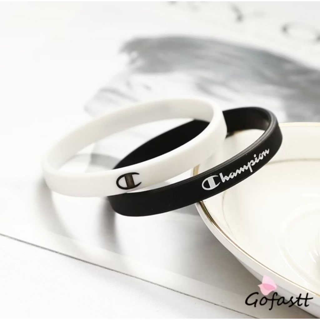 LAND ID Gelang Couple Hitam Putih/Gelang Karet Silicon Sederhana/Gelang Pasangan Hitam Putih