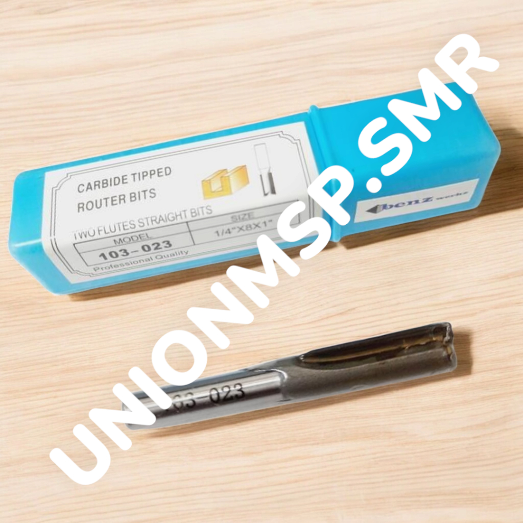 BENZ AS 1/4 Inch Straight Bit Mata Router Lurus Kayu MDF Triplek CNC