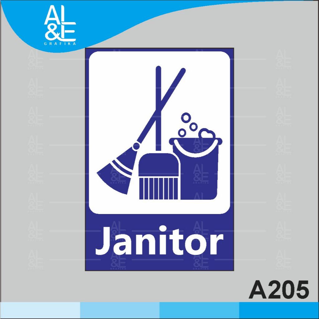 

A205 - Acrylic Sign, Stiker Akrilik Janitor, Tahan Air, Premium dan Murah