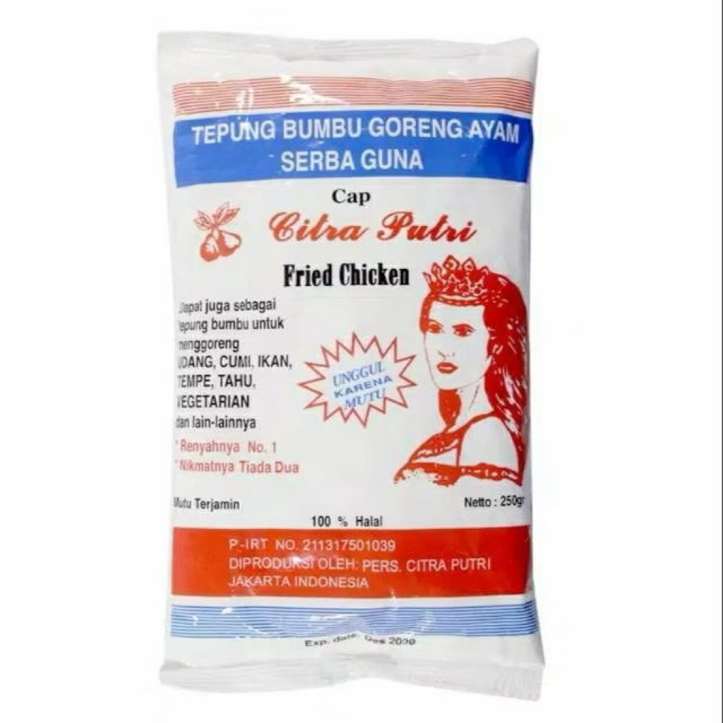 

Tepung Goreng Putri 250gr - Tepung Goreng Citra Putri 250g