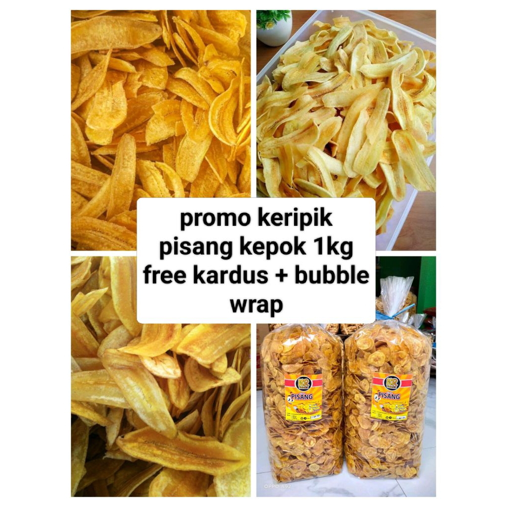 

paket promo keripik pisang kepok 1kg manis/asin cemilan lezat keripik pisang kepok