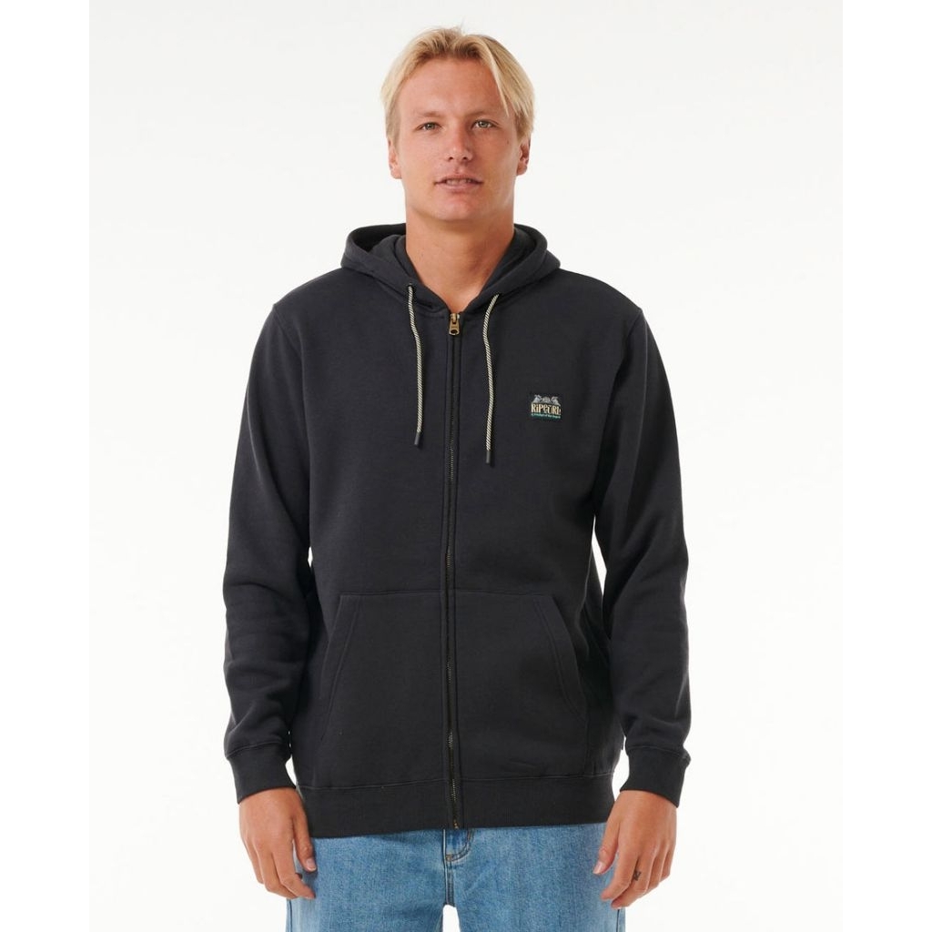 hoodie ripcurl horizon zip thru hoodie washed black original