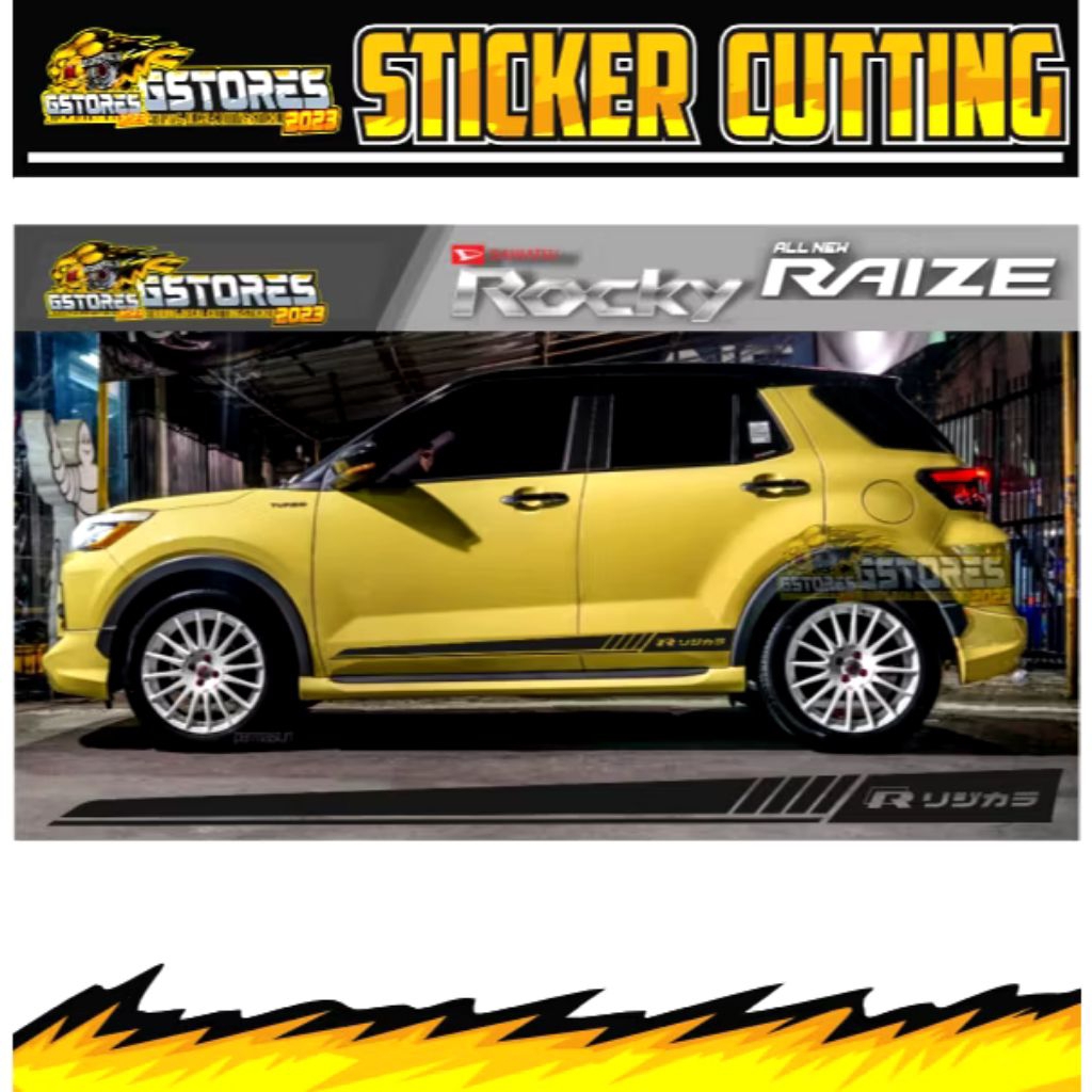 Sticker mobil rocky raize dll sticker minimalist mobil rocky raize universal terbaru stiker mobil ro