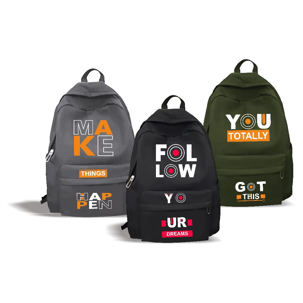 Tas Ransel Pria Hitam - Tas Sekolah Keren Simple