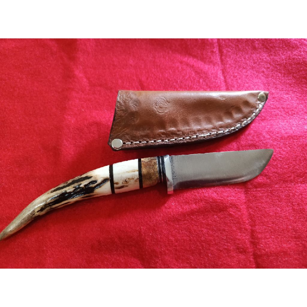 pisau dapur bahan bohler pegangan tanduk rusa