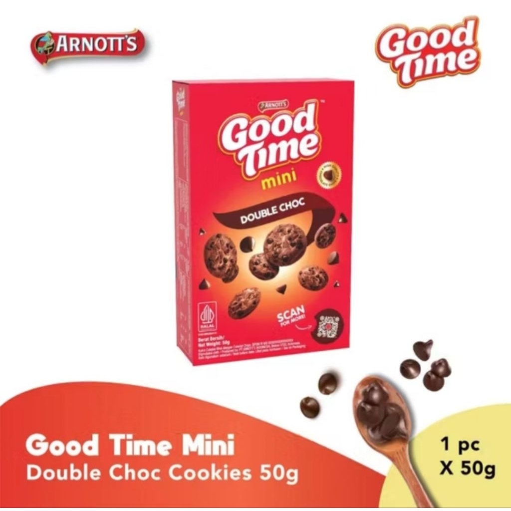 

GOOD TIME COOKIES MINI BOX 50GR DOUBLE CHOC - KUKIS COKELAT CHIPS