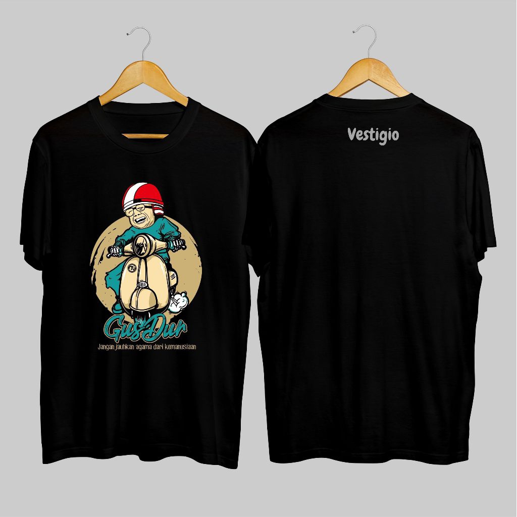 kaos gusdur vespa gusdur plutalisme jancukers vespa klasik unik murah pria hitam katun 24s