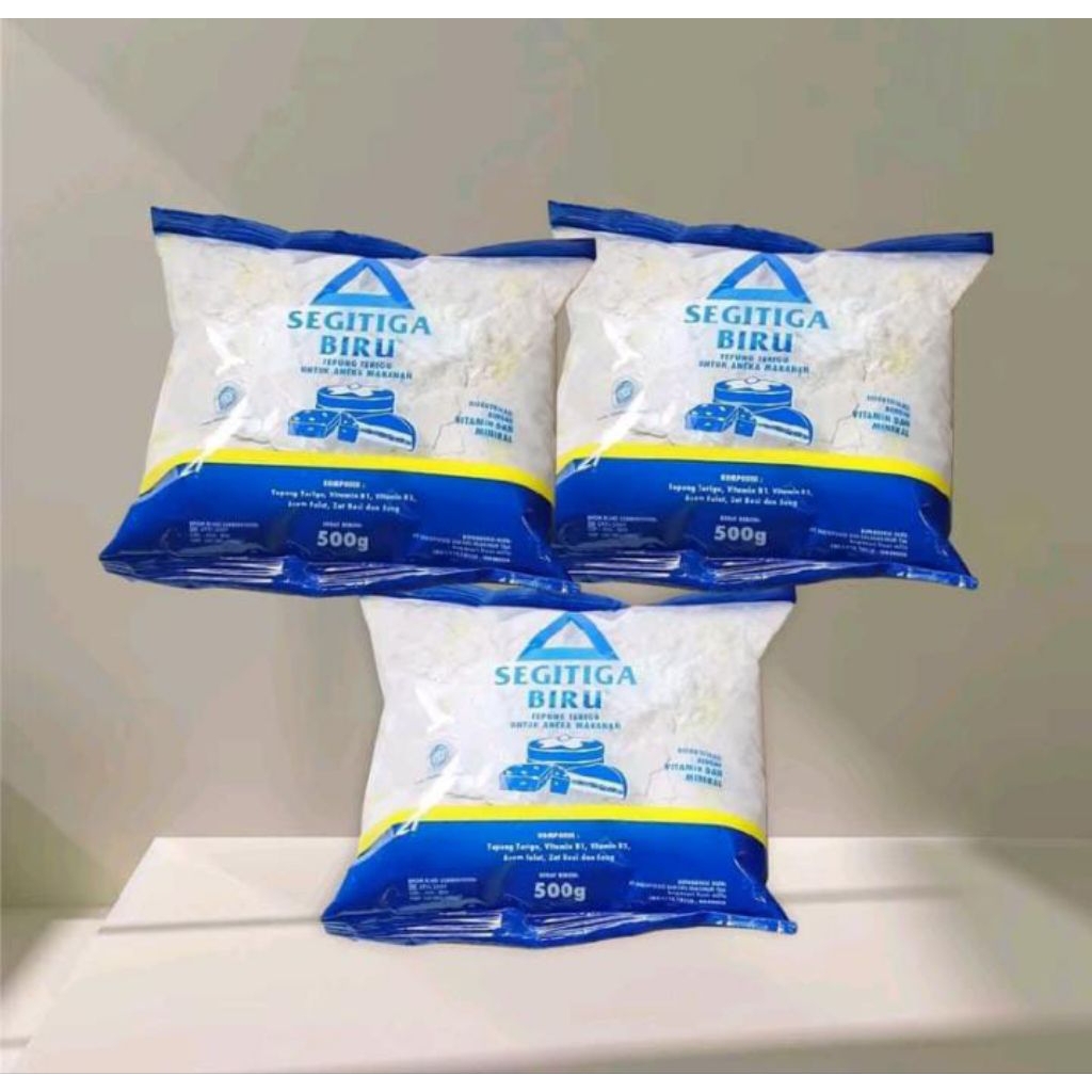 

PAKET MURAH 3 PCS TEPUNG TERIGU SEGITIGA BIRU 500GR TEPUNG TERIGU ANEKA MAKANAN