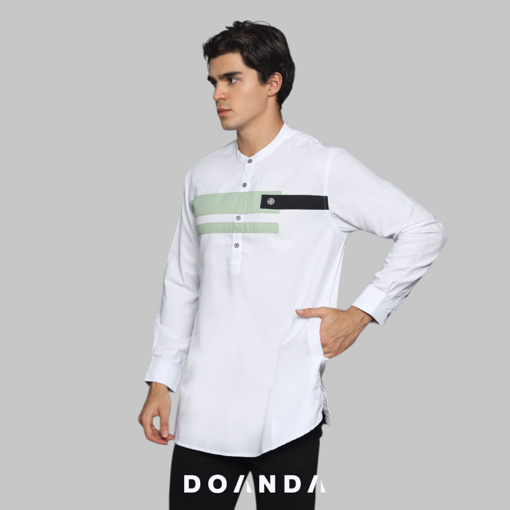 Doanda Baju Koko Kurta Lengan Panjang  Pakaian Muslim Pakistan Style Katun Interlist