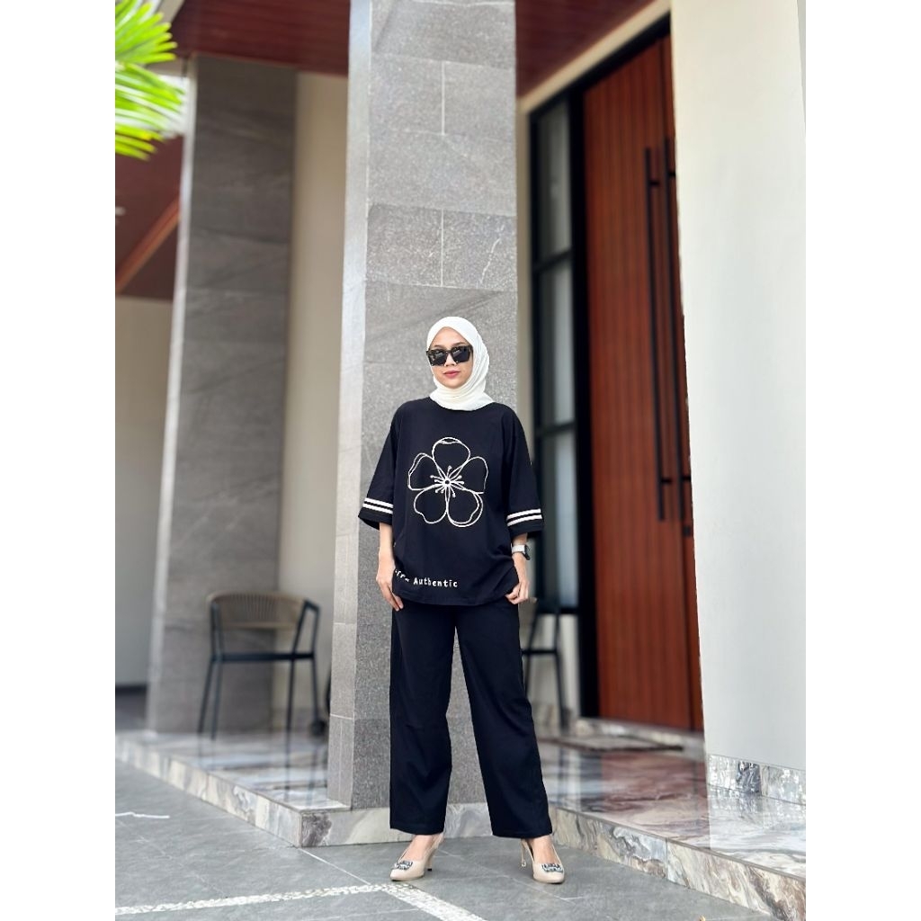 set RUZZA by Chatifa Authentic | Setelan Combed Premium | Setelan Celana | 100% Original