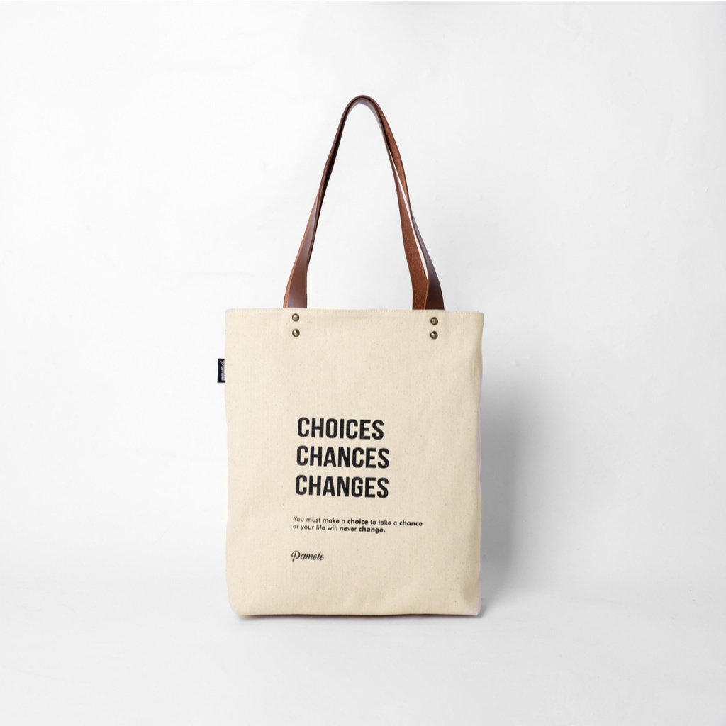 Pamole - Totebag Bahan Kanvas Penutup Resleting - Kana Series