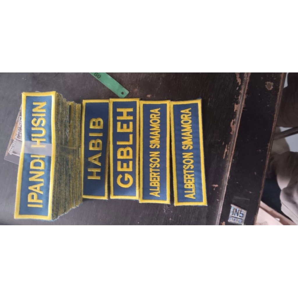 custom bordir nama baju Velcro