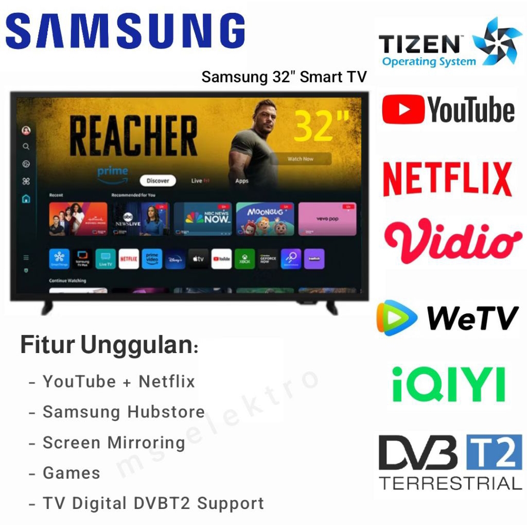 TV LED Samsung 32 inch Smart TV YoTube Netfli Tizen OS