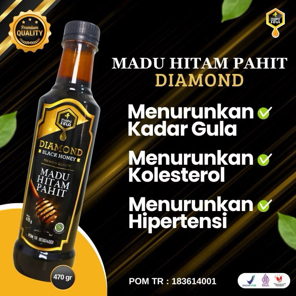

Madu Hitam Pahit Plus Propolis Obat Diabetes Madu Pahit Diamond Isi 470gr