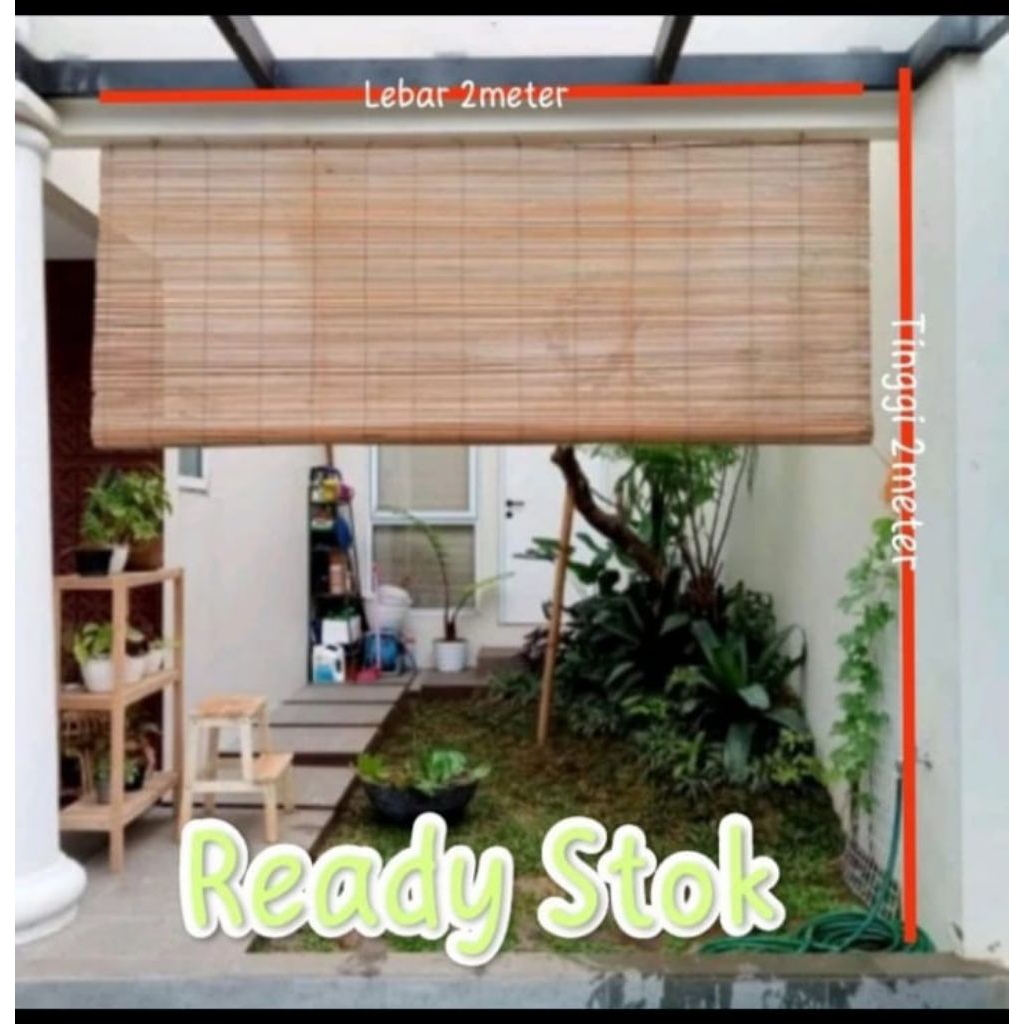 tirai krey bambu sawit outdoor