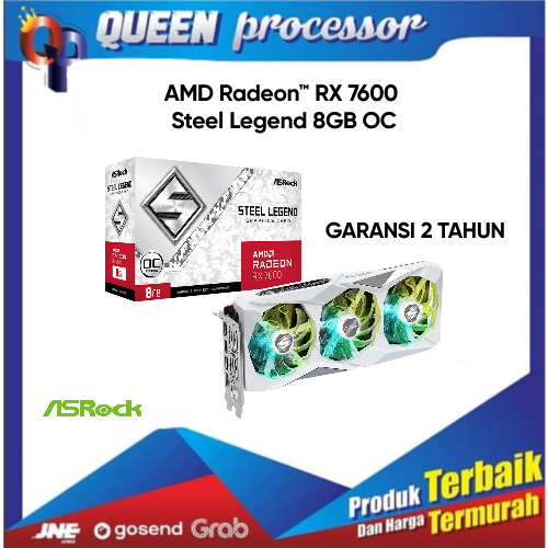 Vga ASRock AMD Radeon RX 7600 Steel Legend 8GB OC - RX7600