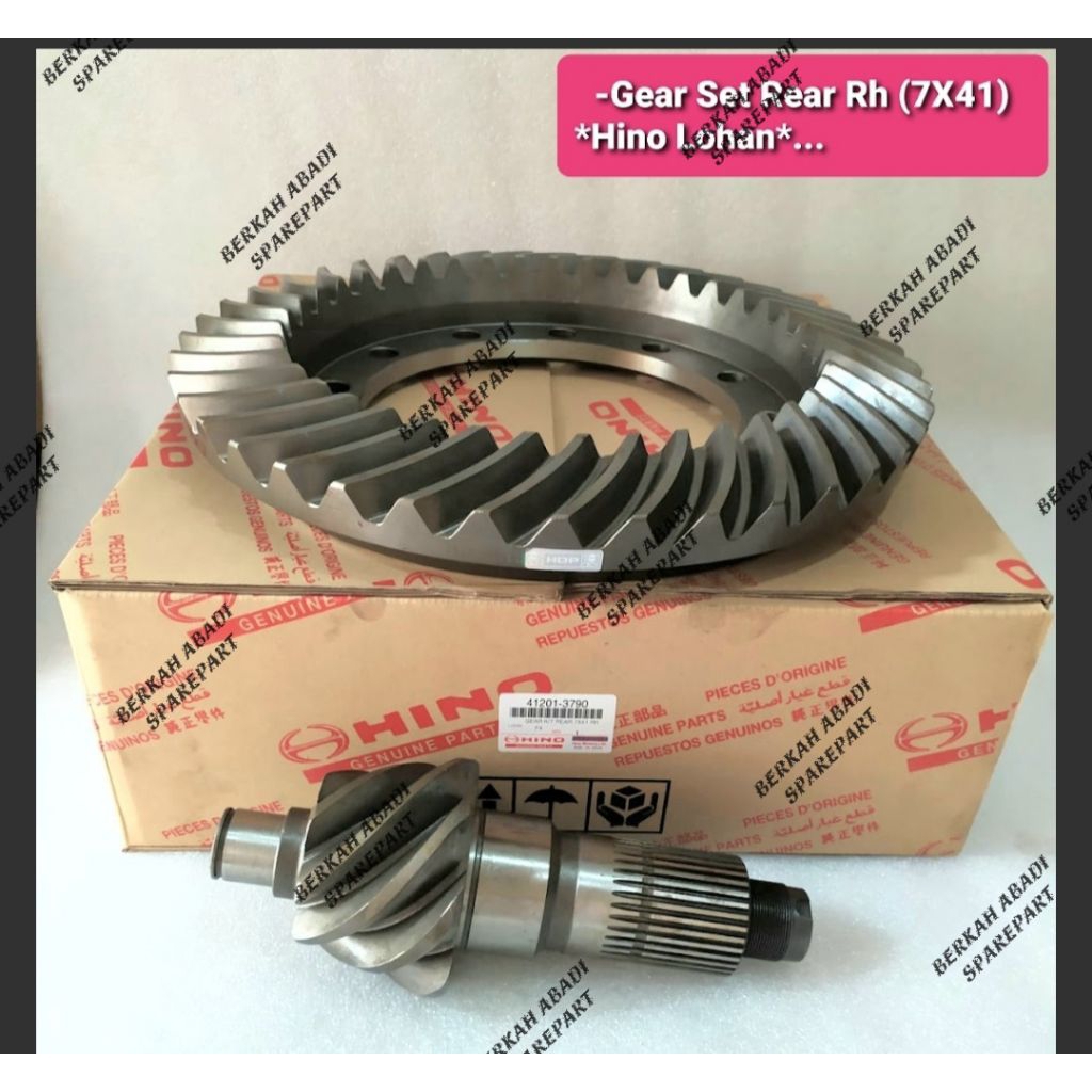 Gear set gigi gardan belakang crown wheel Hino Lohan 41201-3790 7x41 34T  RH 41201-3790