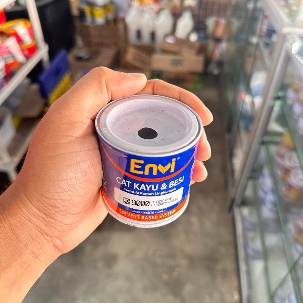 

ENVI Cat minyak kecil 100cc warna hitam doff hitam pudar