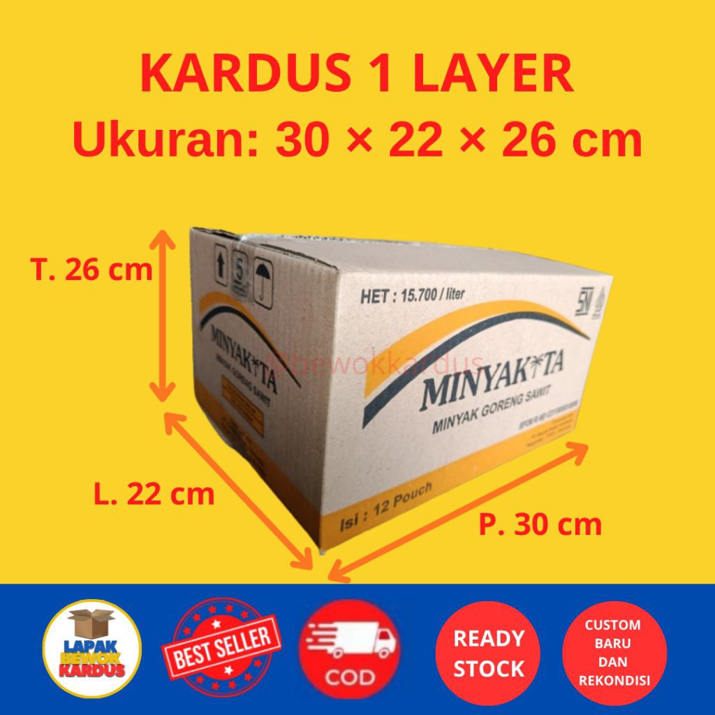 

kardus baru isi 25 pcs ukuran 30*22*26 cm 1 layer