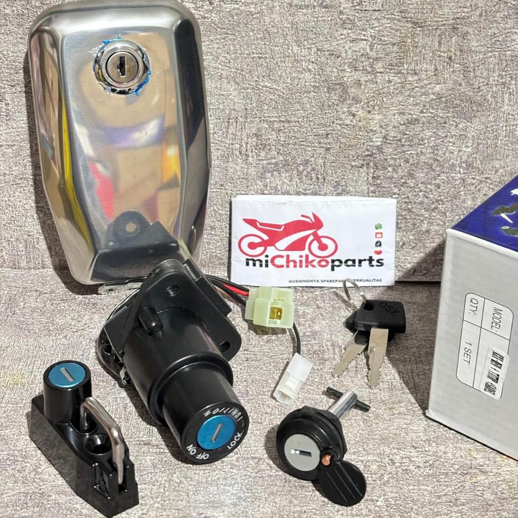 Kunci Kontak RX K King New 2003 - 2008 Komplit Set Jok Sadel Tutup Tangki Tool Kit Bahan Besi Tebal 